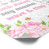 Roze bloemige konijn verjaardag mijlpaal statistie poster (Hoek)