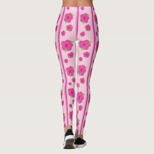 Roze bloemige Leggings (Achterkant)