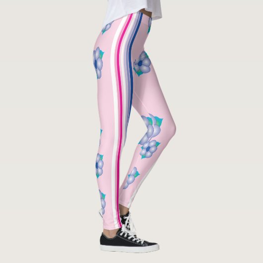 Roze bloemige Leggings (Rechts)