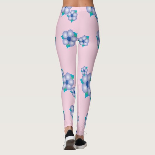 Roze bloemige Leggings (Achterkant)