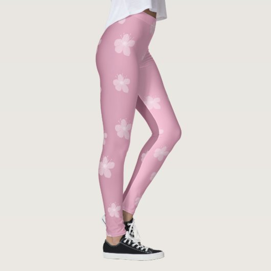  roze bloemige Leggings (Rechts)