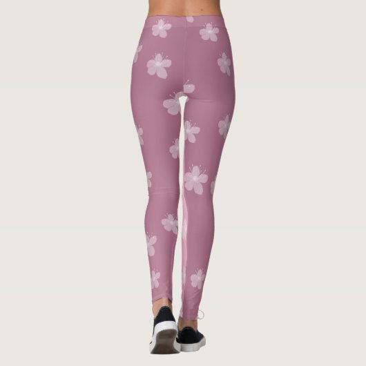  roze bloemige Leggings (Achterkant)