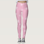  roze bloemige Leggings (Voorkant)