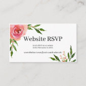 Roze Bloemige LGBTQ Website RSVP Informatiekaartje (Voorkant)