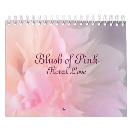 Roze bloemige liefdeskleurkalender kalender (Hoes)