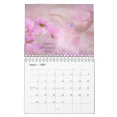 Roze bloemige liefdeskleurkalender kalender (Mar 2027)