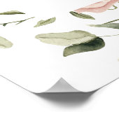 Roze Bloemige Love is Blooming Bruiloft Feest Sign Poster (Hoek)