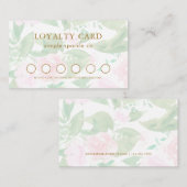  roze bloemige loyaliteit Kaart Klantenkaartje (Voorkant / Achterkant)