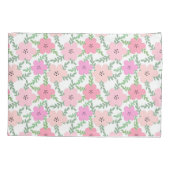 Roze bloemige madeliefje kussensloop (Achterkant)