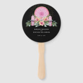 Roze Bloemige Mandala Kristallen Metafysische Trou Handwaaier (Voorkant)