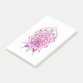 Roze Bloemige Mandala Post-it Notities | Aesthetis Post-it® Notes (Schuin)
