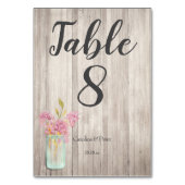 Roze bloemige Metselpot Rustieke Huwelijkstafel Nu Kaart (Achterkant)