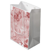 Roze Bloemige Middenformaat Cadeautas (Achterkant Gekanteld)