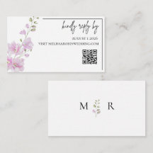 Roze Bloemige Minimalistische Huwelijks RSVP Bijla