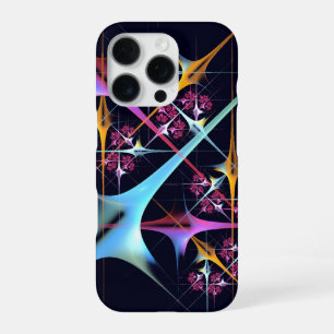 Roze Bloemige Moderne Abstracte Kunst Kleurpatroon iPhone 16 Pro Hoesje