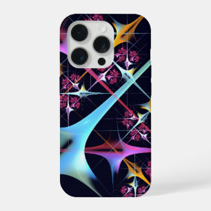 Roze Bloemige Moderne Abstracte Kunst Kleurpatroon iPhone 15 Pro Case