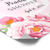 Roze Bloemige Moderne Geometrie Bruiloft Feest Ver Poster (Hoek)