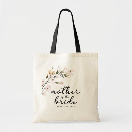 Roze bloemige moeder van de bruid tote bag (Voorkant)