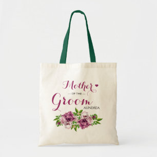 Roze bloemige moeder van de bruidegom tote bag