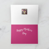 ROZE BLOEMIGE MOEDERDAG GROET KAART (Binnen)