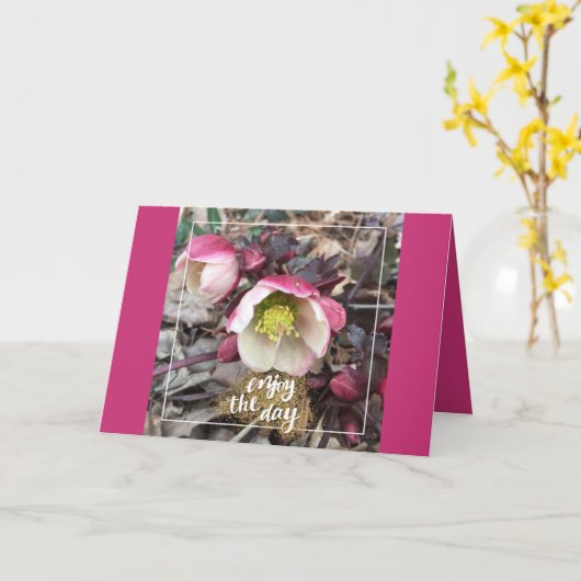 ROZE BLOEMIGE MOEDERDAG GROET KAART (Gele Bloem)