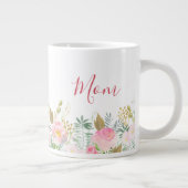 Roze bloemige Moederdag Grote Koffiekop (Rechts)