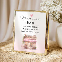 Roze Bloemige Mom-osa Bar Bord Elegant Mimosa Bar