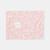 Roze bloemige monogram aangepaste deken voor meisj (Voorkant (Horizontaal))