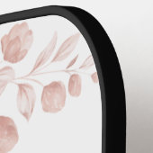 Roze Bloemige Monogram Script Naam Vrouwelijk Pickleball Paddle (Links Detail)