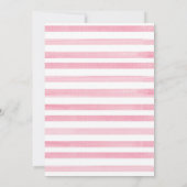 Roze bloemige monogram top crest bedankkaart (Achterkant)
