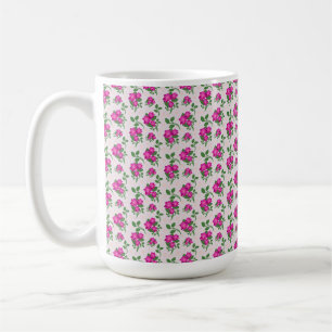 Roze Bloemige Naadloos Patroon   Elegante Waterver Koffiemok