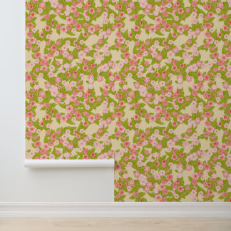 Roze Bloemige Naadloze Patroon Achtergrond Behang