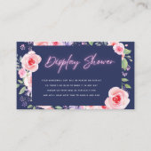 Roze bloemige & neon bruidsfeest weergave Douche Informatiekaartje (Voorkant)