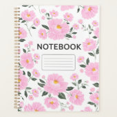 Roze bloemige notebookhoes | Elegante roos bloem Planner (Voorkant)