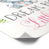 Roze bloemige olifant-kinderkamer-kunst wanddecora poster (Hoek)