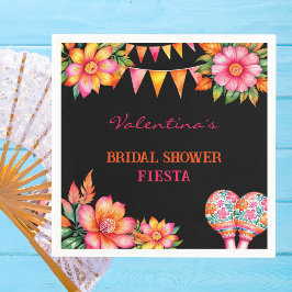 Roze Bloemige Oranje Mexicaanse Fiesta Bruiloft Fe Servet