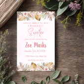 Roze Bloemige Pampas Douche Kaart