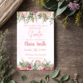 Roze Bloemige Pampas Gras Boho Kaart