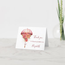 Roze Bloemige Paraplu Bruidsdouche Babyshower
