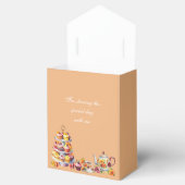 Roze Bloemige Perzik Whimsical Thee Bruiloftsontbi Bedankdoosjes (Geopend)
