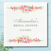 Roze Bloemige Pioen Bruidsdouche Servet