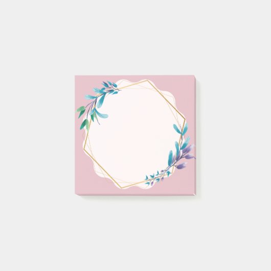 Roze bloemige plaknotities | Mooie esthetische not Post-it® Notes (Voorkant)