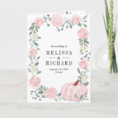 Roze Bloemige Pompoen QR Code Trouwen (Voorkant)