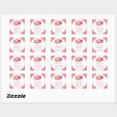 Roze Bloemige Pompoenen Baby Shower Vierkante Sticker (Vel)