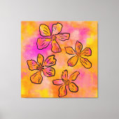 Roze Bloemige Pop Canvas Afdruk (Voorkant)