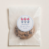 Roze bloemige porseleinen chinoiserie bruiloftsbor ronde sticker