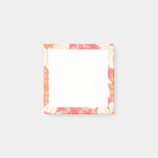 Roze Bloemige Post-It Post-it® Notes (Voorkant)