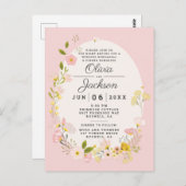 Roze bloemige postkaart proefdiners uitnodiging (Voorkant / Achterkant)