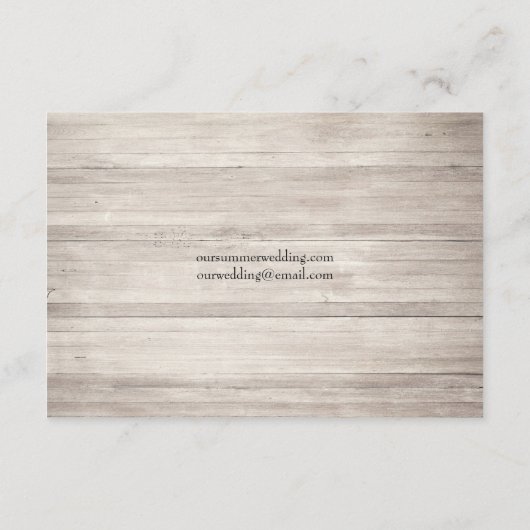 Roze Bloemige Pot Rustic Trouwkaart Detailskaart Informatiekaartje (Achterkant)