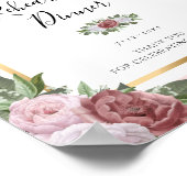 Roze Bloemige Proefbruiloft Ontvangstbord Poster (Hoek)